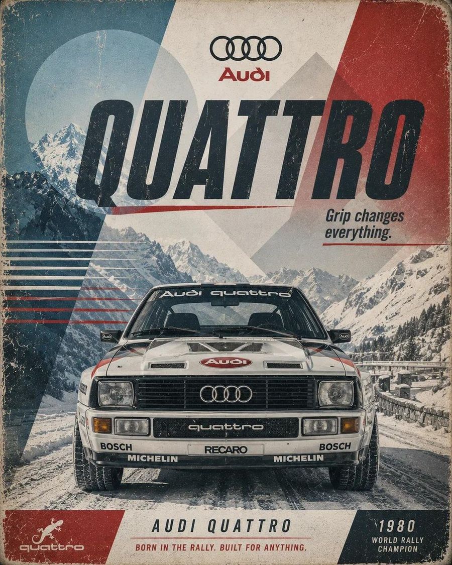 Affiche automobile de sport automobile rétro
