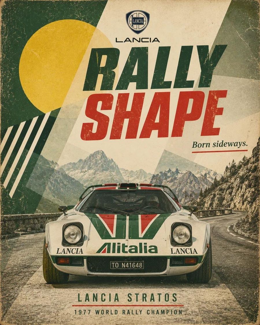 Affiche automobile de sport automobile rétro