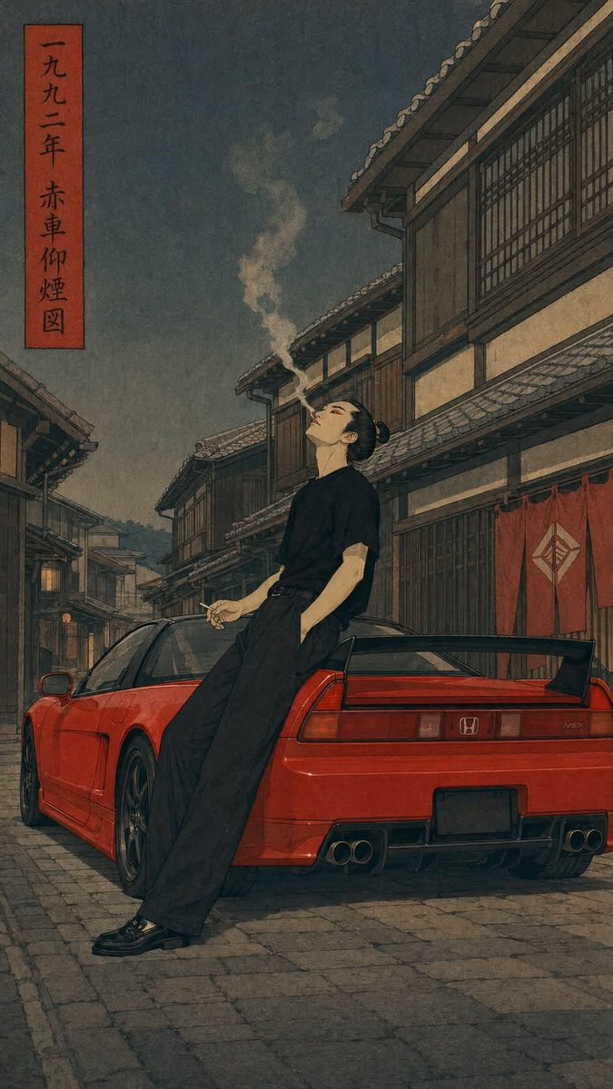 Neo-Retro Straßenszene im Manga-Stil der 90er Jahre