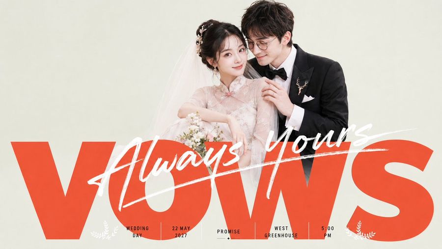 로맨틱한 'Just Married' 웨딩 포스터