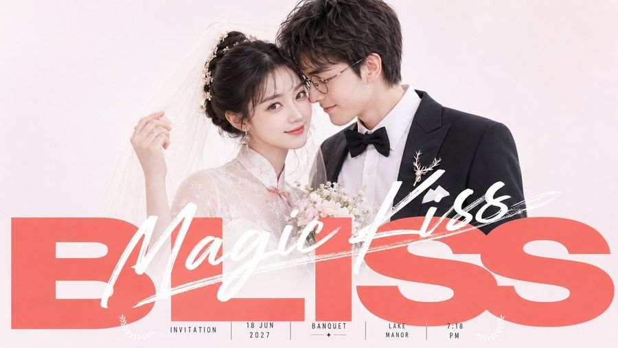 로맨틱한 'Just Married' 웨딩 포스터