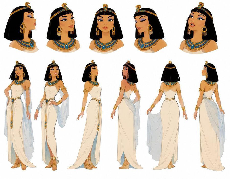 Cleopatra 1990s Animation Character Sheet