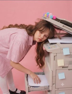 Pink Monochromatic Office Fashion Editorial - 1