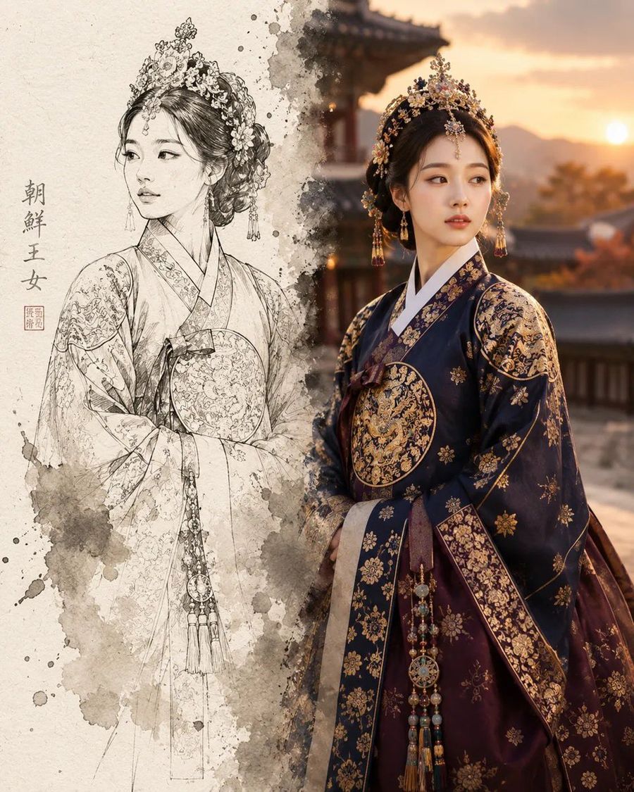 Transition entre croquis et réalité : Dynastie Joseon