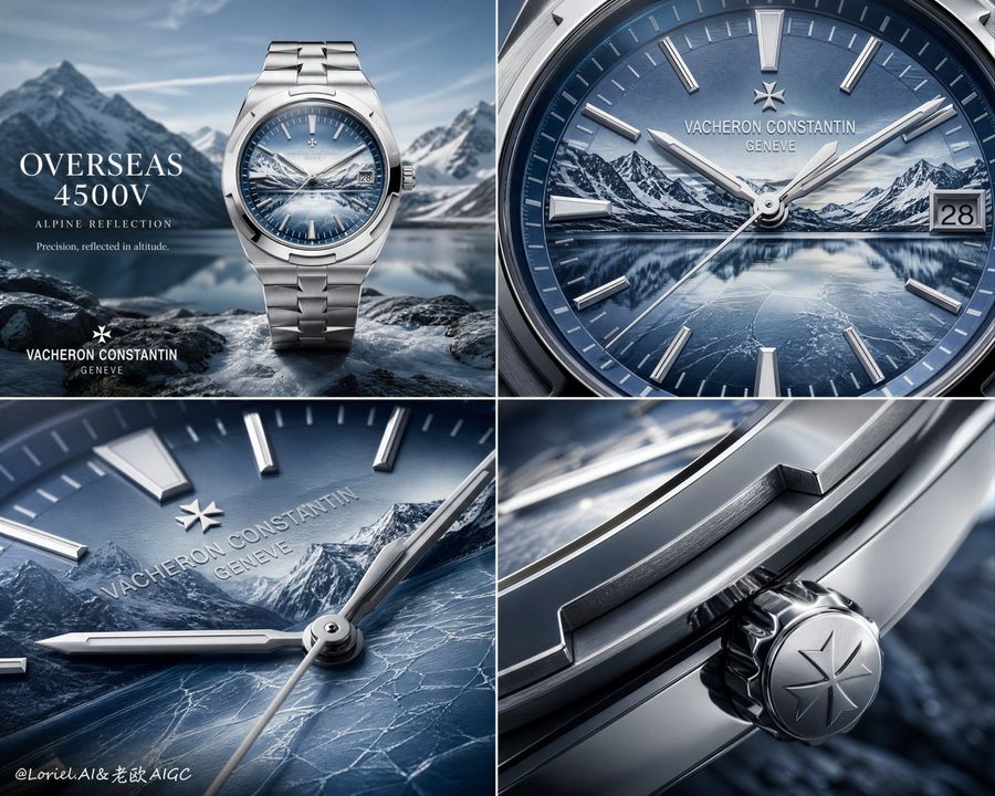 Panel publicitario de lujo para reloj alpino