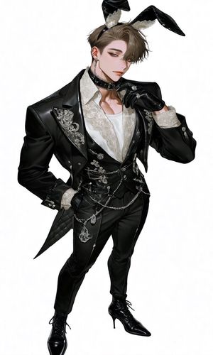 Thời trang bộ suit thỏ sang trọng - 2