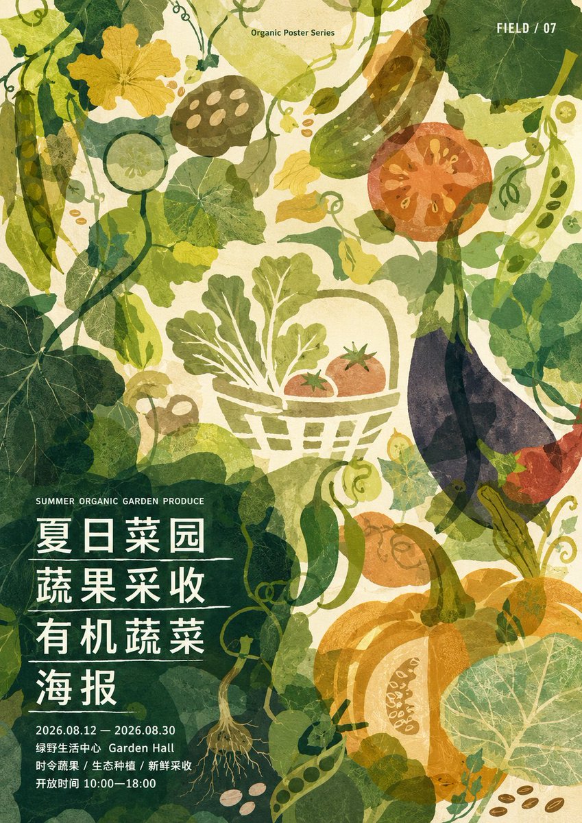 Áp phích nông sản vườn hữu cơ
