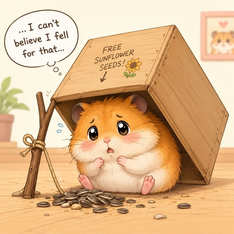 Hamster piégé par des graines de tournesol