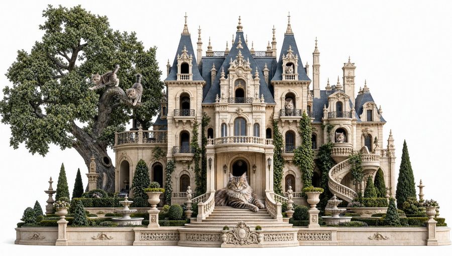 Château gothique pour chats