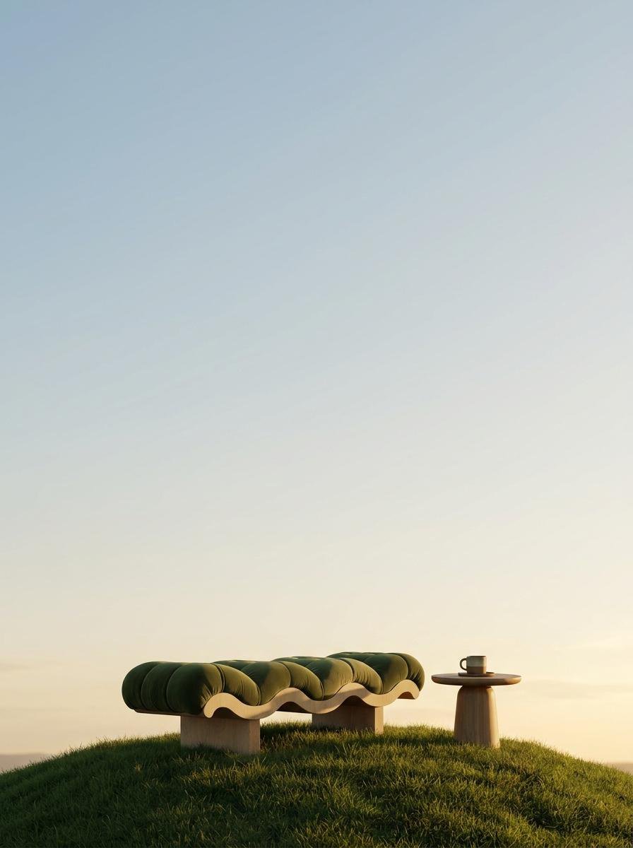 Minimalist Product Photography on Grassy Hill
