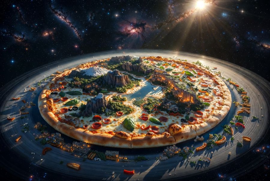 Cosmic Pizza Planet in Deep Space