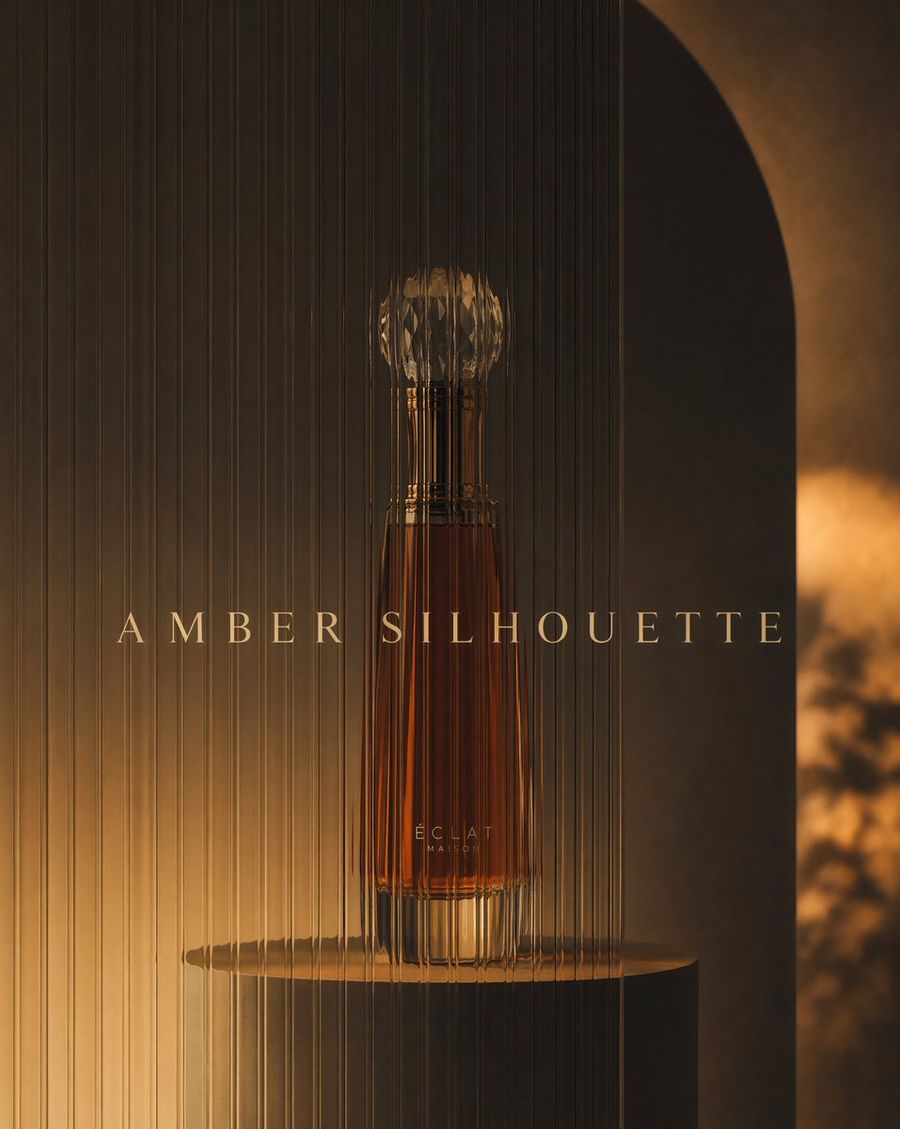 Minimalist Blue Perfume Advertisement