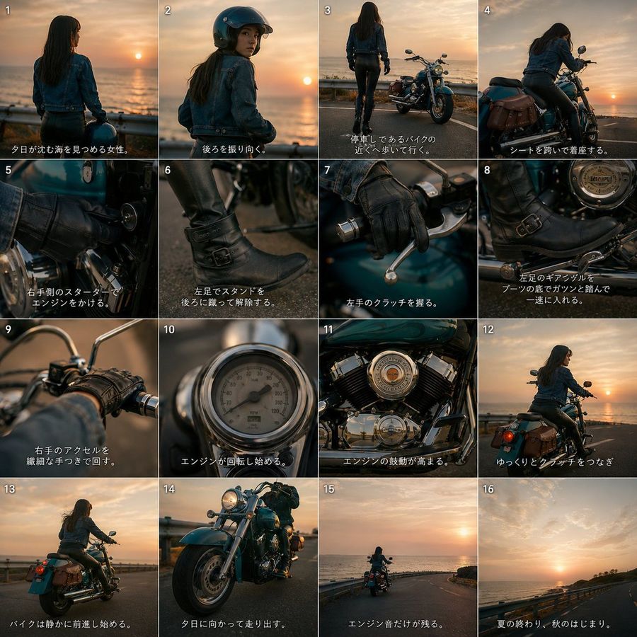Cinematic Motorcycle Storyboard