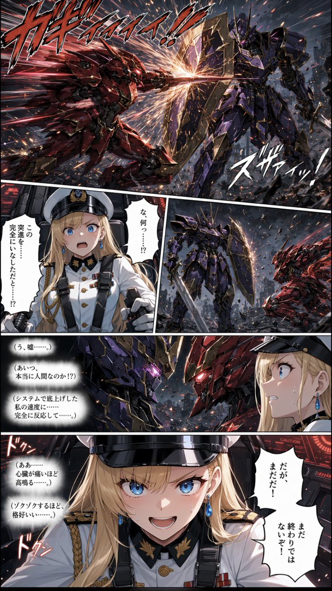 Japanese Webtoon Mecha Battle Page