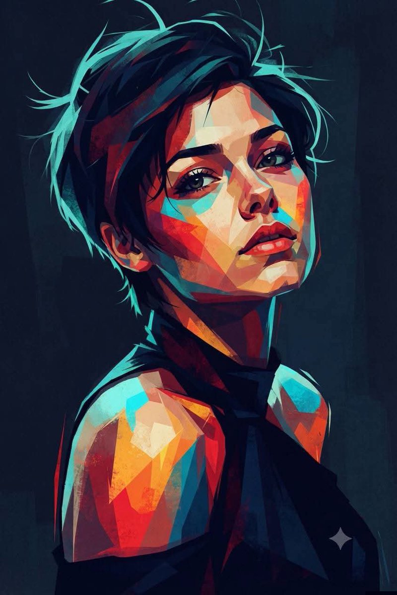 Geometric Cubist Portrait Illustration