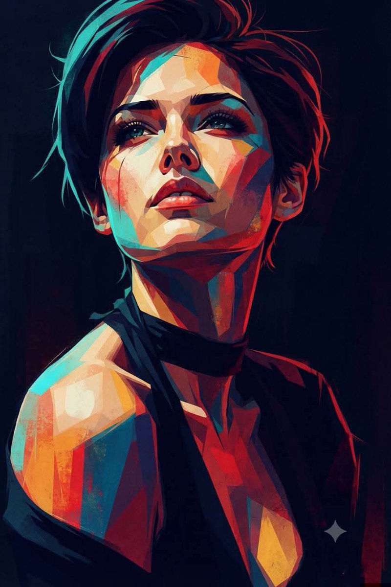 Geometric Cubist Portrait Illustration