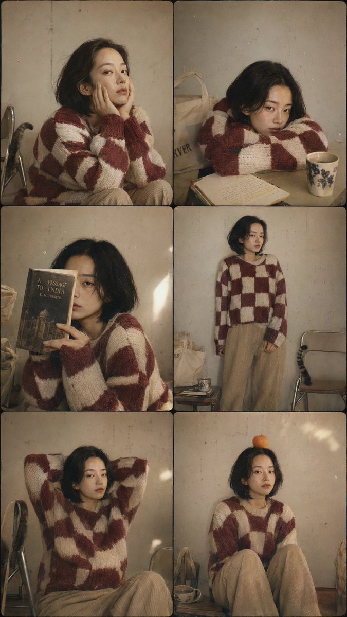East Asian Woman 6-Panel Collage