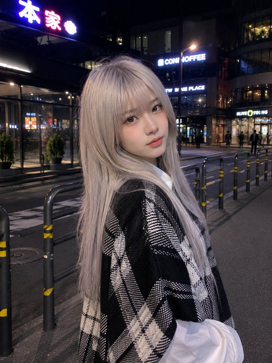 Authentic Smartphone Night Street Portrait