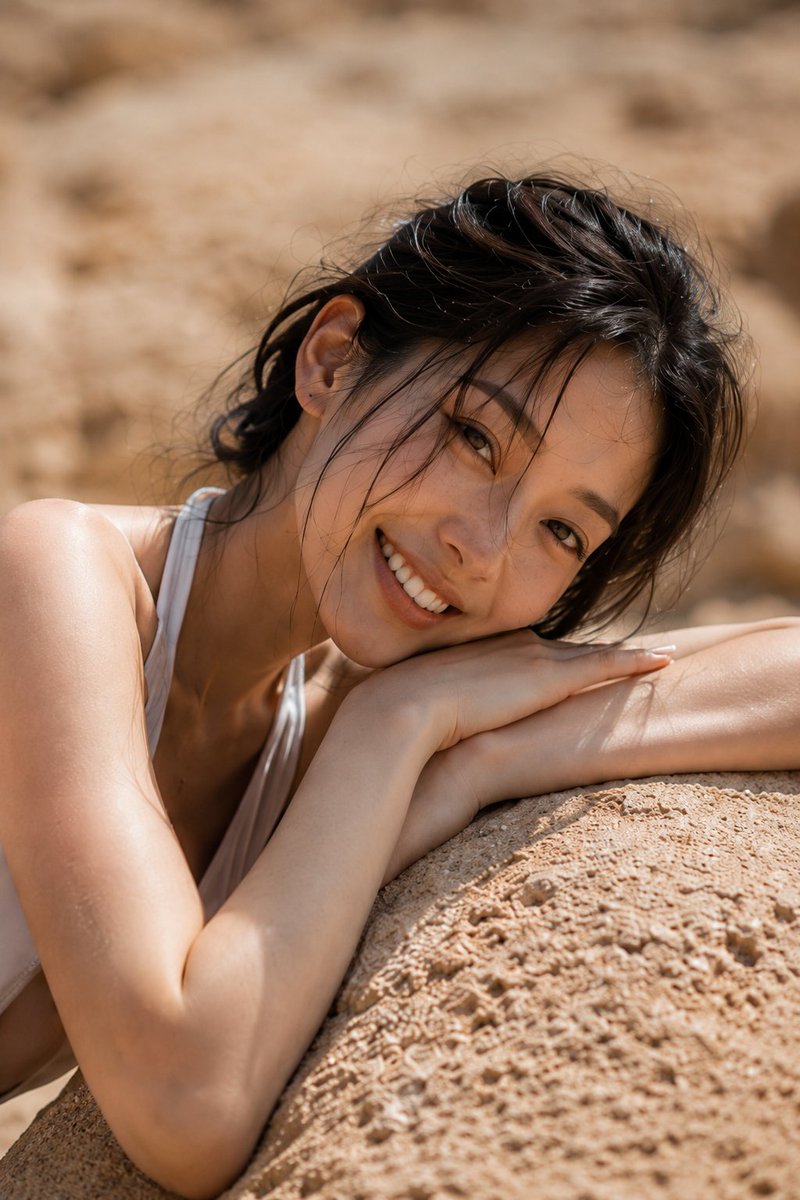 Rocky Desert Halter Swimsuit Portrait