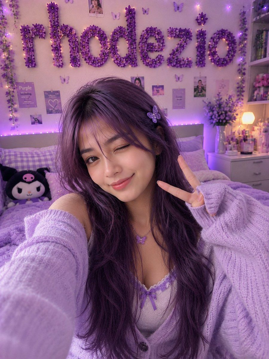 Authentic Lavender Aesthetic Selfie
