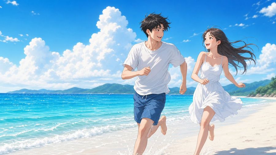 Sunny Seaside Couple Portrait