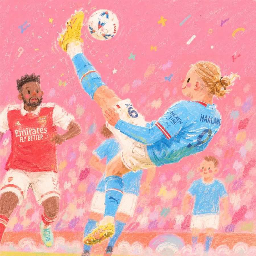 Pembe Çocuksu Futbol İllüstrasyonu