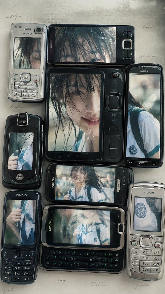 Rainy Schoolgirl Photo Diary Collage