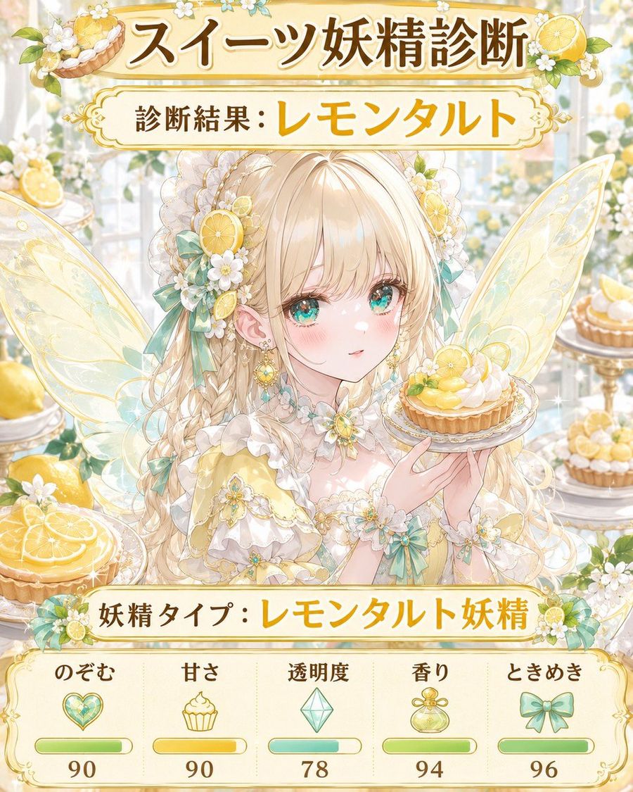 Pastel Sweets Fairy Diagnosis Card