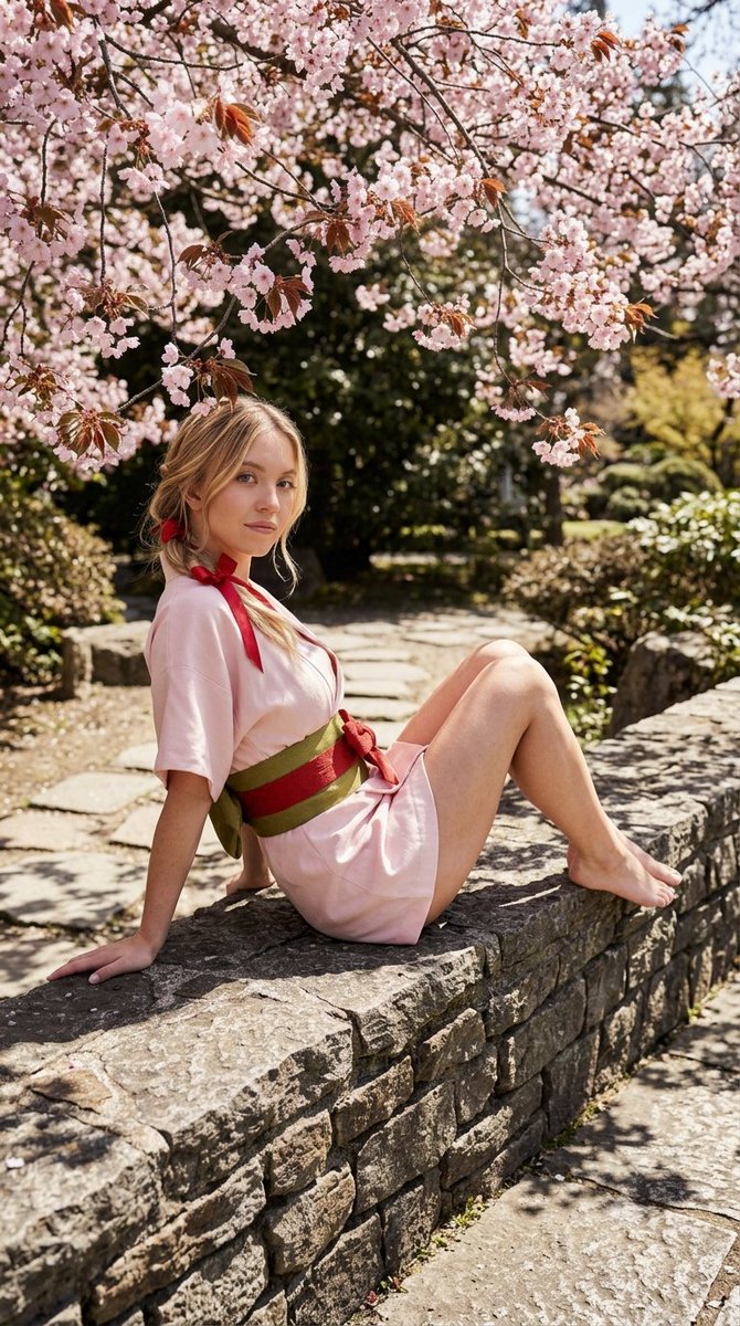 Sydney Sweeney Japanese Garden Portrait