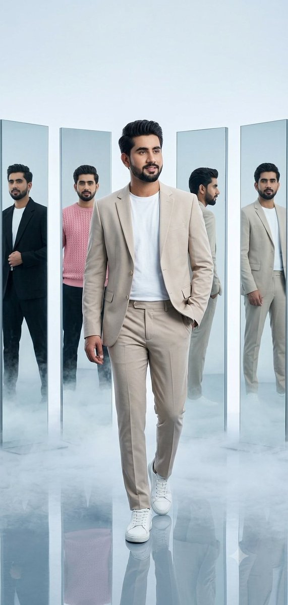Futuristic Glass Panel Fashion Portrait