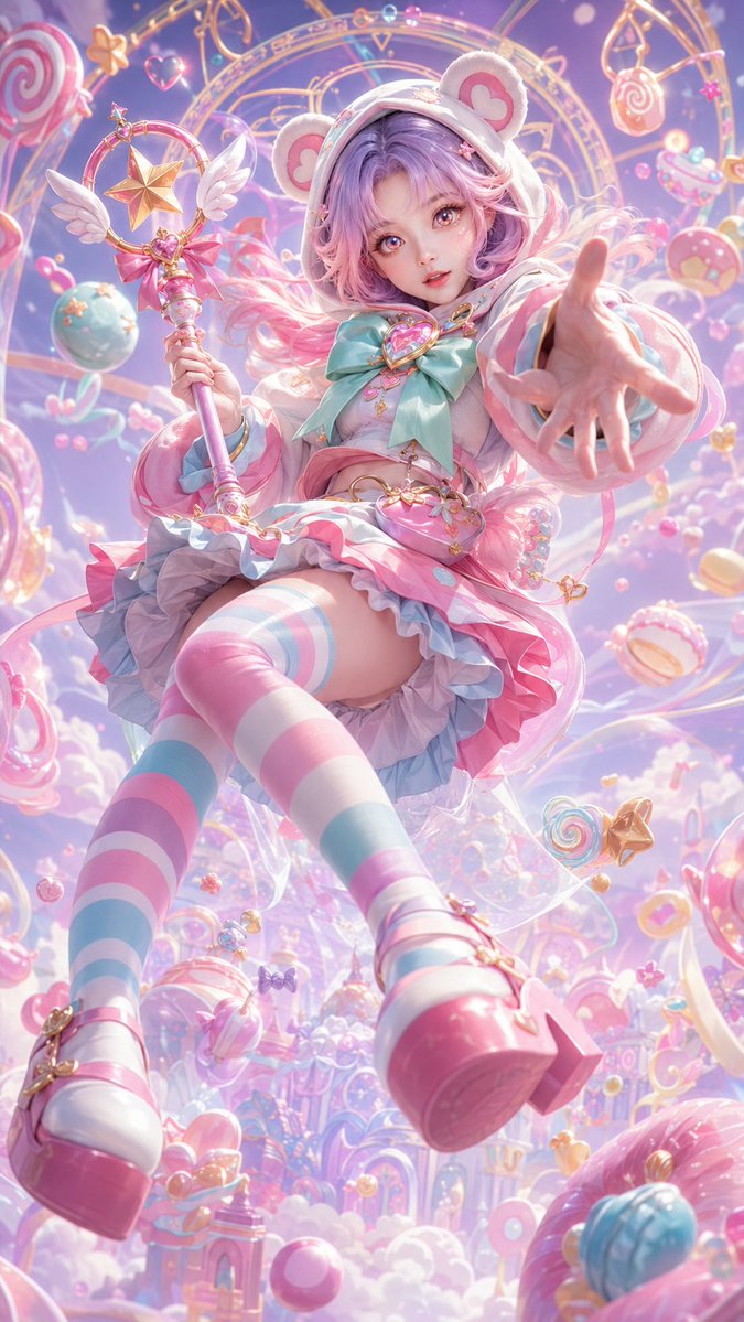 3D CG 캔디 월드 마법소녀 포스터
