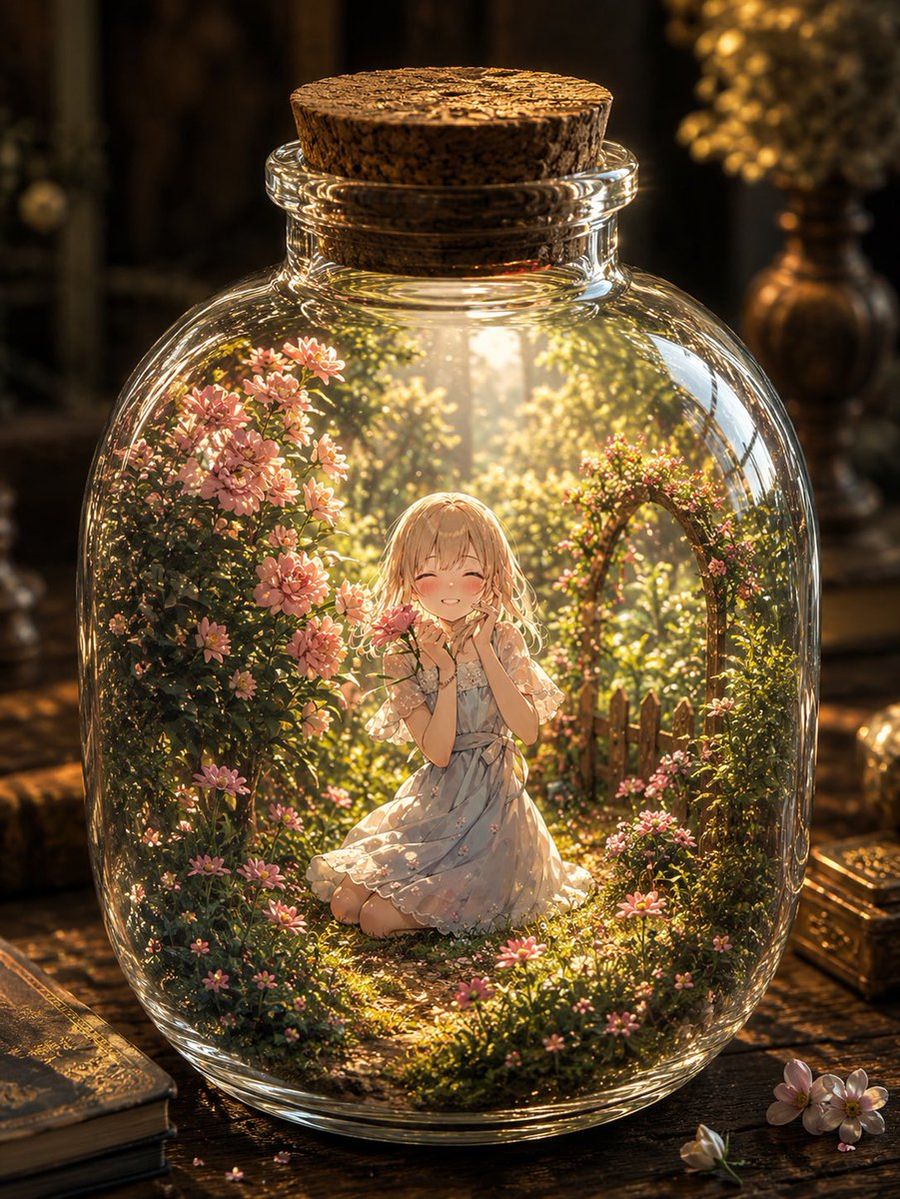 ガラス瓶の中のファンタジーガーデン