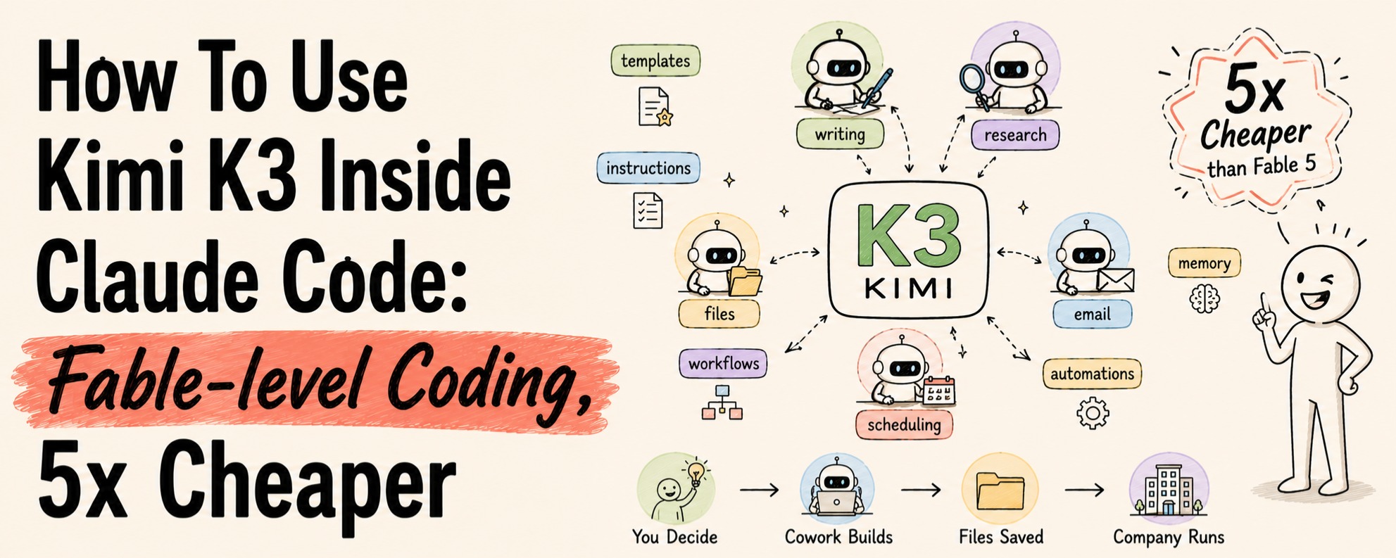 如何在 Claude Code 中使用 Kimi K3（實現 Fable 級別編碼，成本降低 5 倍）