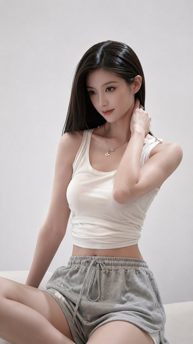 Portrait de mode minimaliste en studio