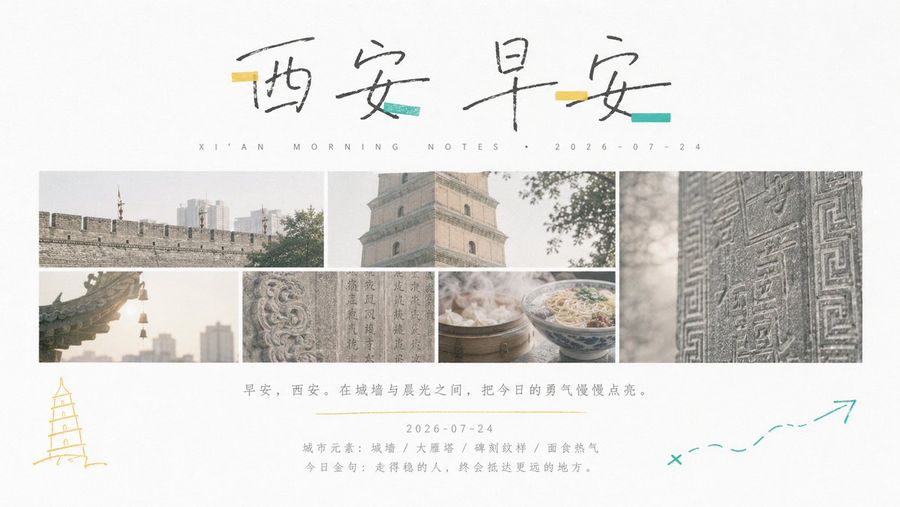 城市美学早安海报拼贴