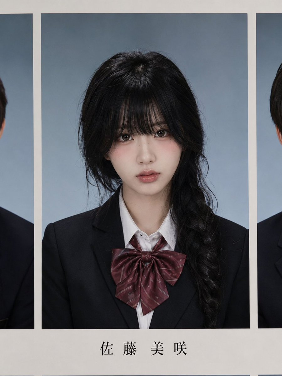 Portrait d'album de fin d'études d'un lycée japonais