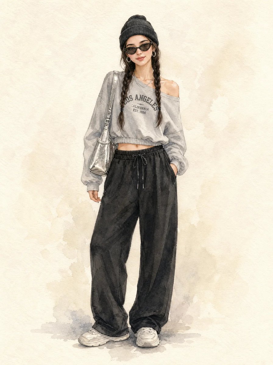 Watercolor Street Fashion Portrait