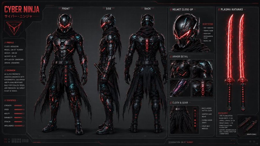 Cyber Ninja Character Sheet