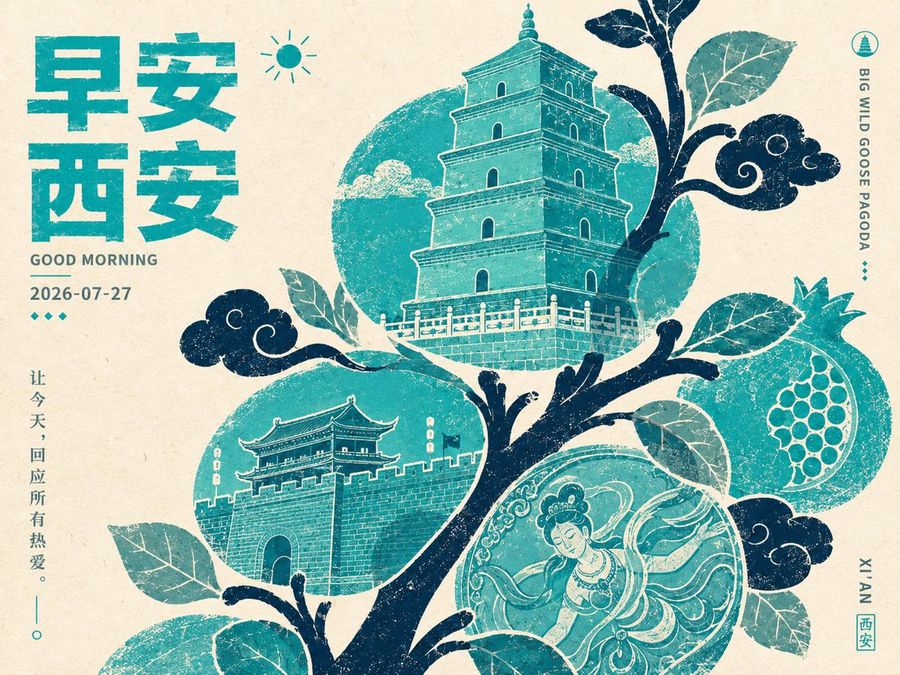 Retro Beijing Morning Fruit Poster