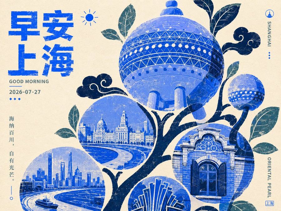 Retro Beijing Morning Fruit Poster