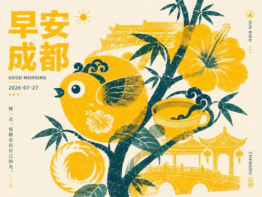 Retro Beijing Morning Fruit Poster