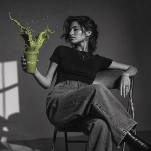 Matcha Splash Fashion Portrait
