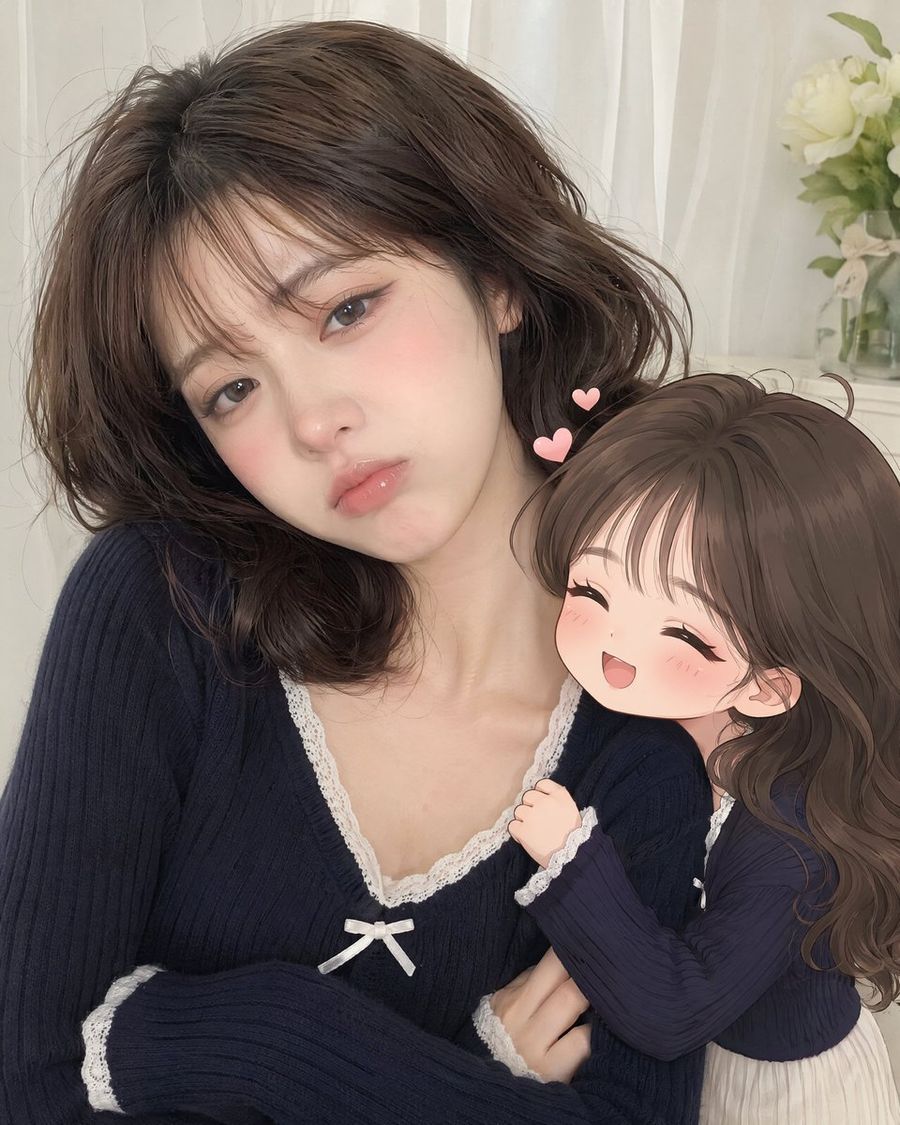 Real-Life and Anime Duo Portrait