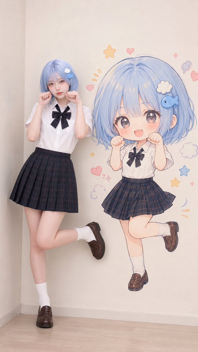 Chibi Duvar Sanatı ile Gerçekçi Portre