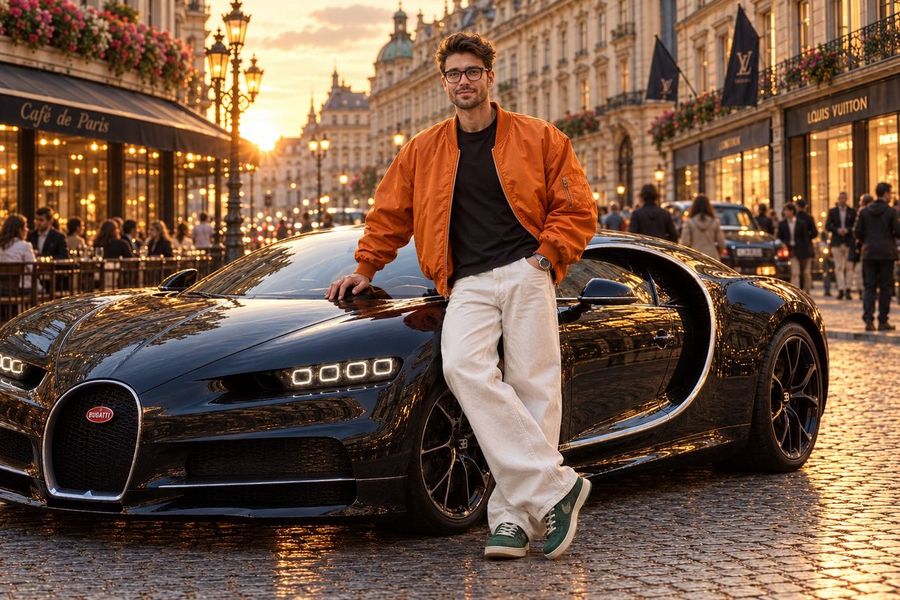 Luxury Bugatti Fashion Portrait