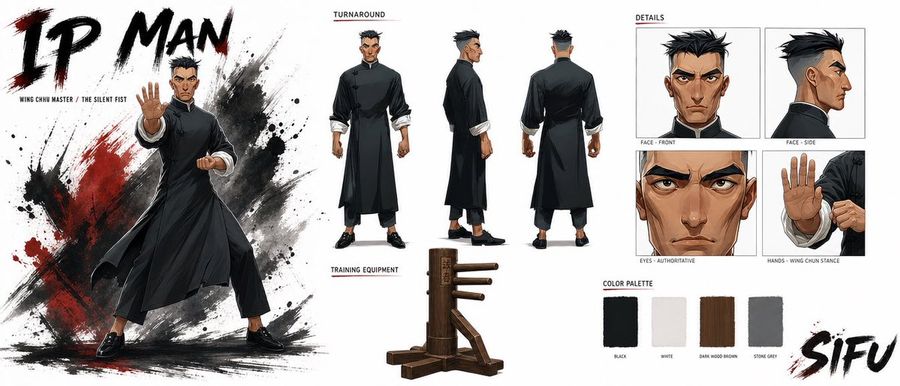 Bíblia de Personagem Cinematográfica para Mestre de Wing Chun
