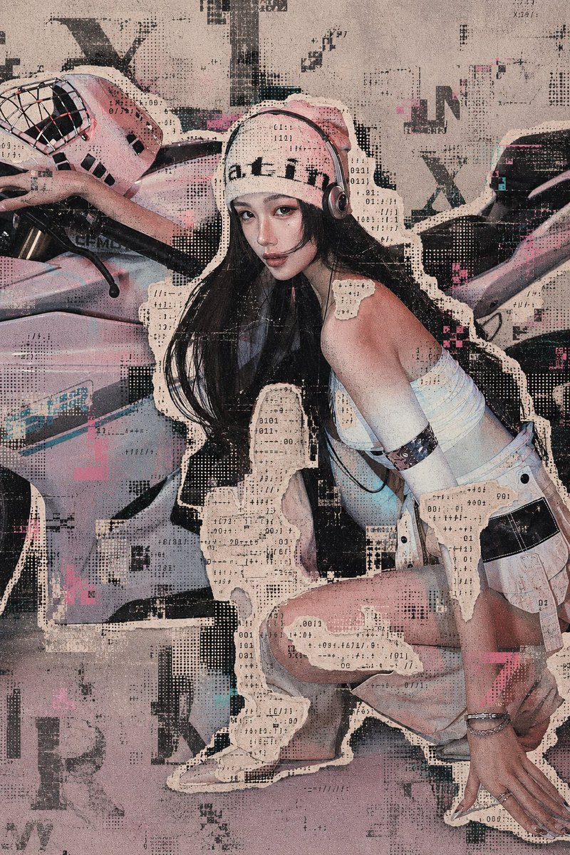 Archive Glitch Motorcycle Fashion Poster