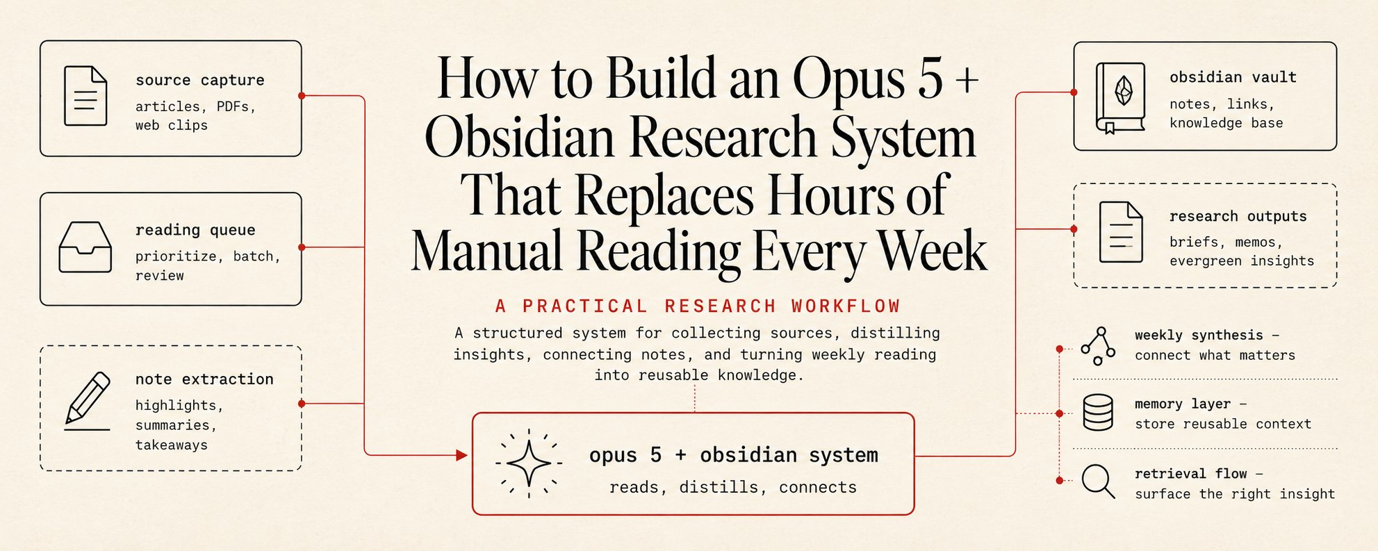 How to Build an Opus 5 + Obsidian Research System That Replaces Hours of Manual Reading Every Week