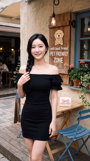 East Asian Woman at Outdoor Café - 3