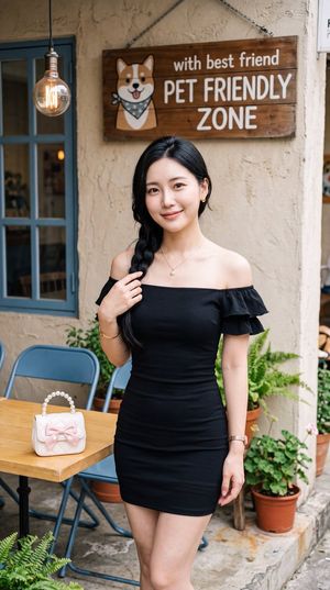 East Asian Woman at Outdoor Café - 4